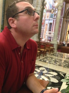 Praying at the Cathedral of St. Matthew on the same kneeler that Pope Benedict XVI knelt at during his visit to Washington, D.C.